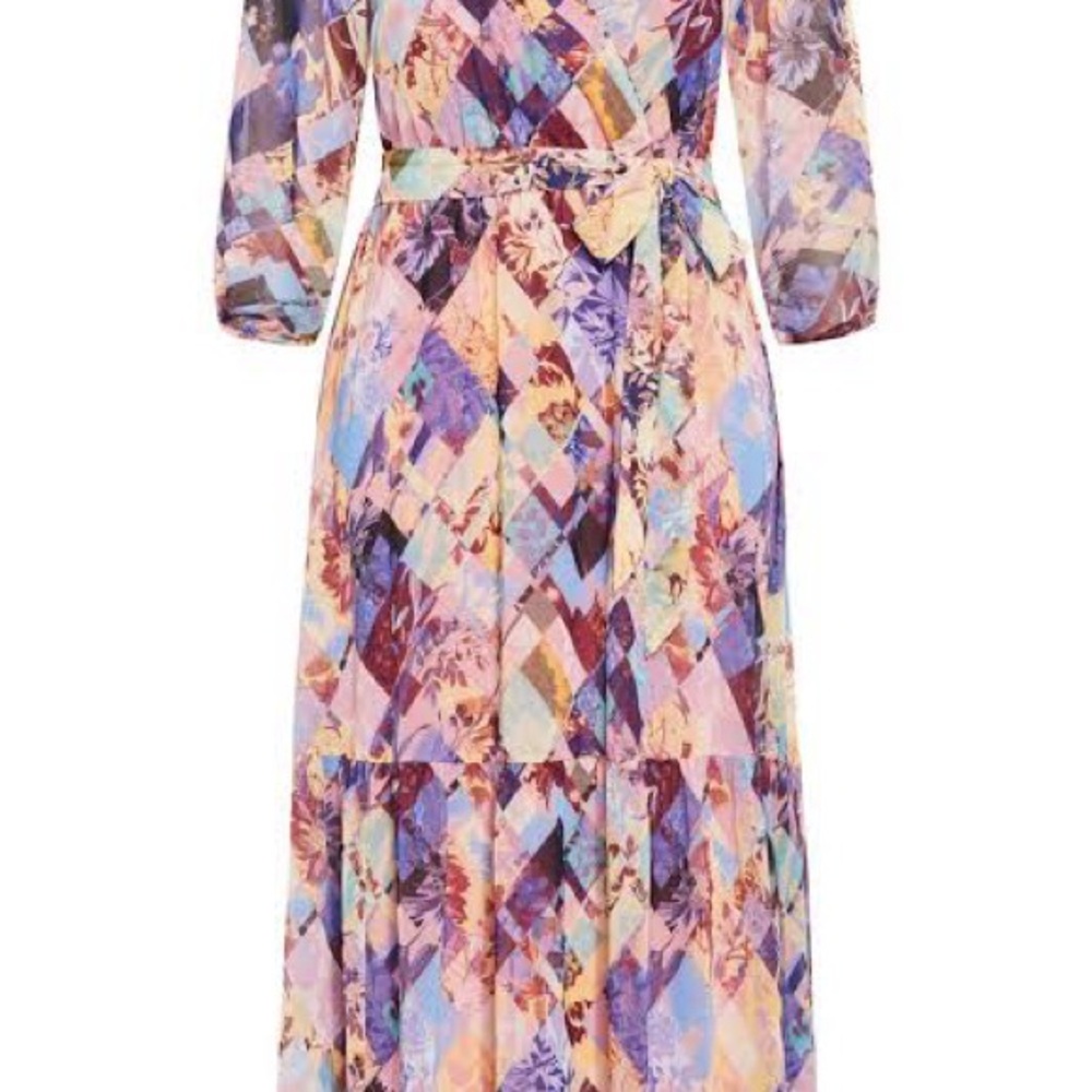 City Chic Charlie Print Maxi Dress - Musk